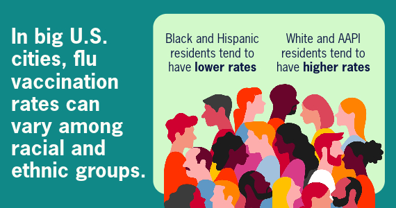 In big U.S. cities, flu vaccination rates can vary among racial and ethnic groups. 